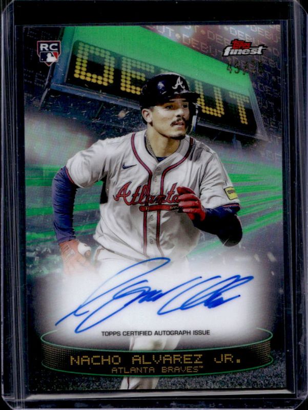 Nacho Alvarez Jr. 2025 Topps Finest #DAV-NA Debut Autographs - Green Refractor /75 Rookie RAW