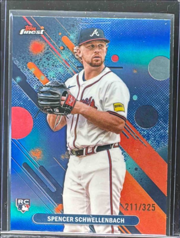Spencer Schwellenbach 2025 Topps Finest #43 Base Common - Sky Blue Refractor /325 Rookie RAW