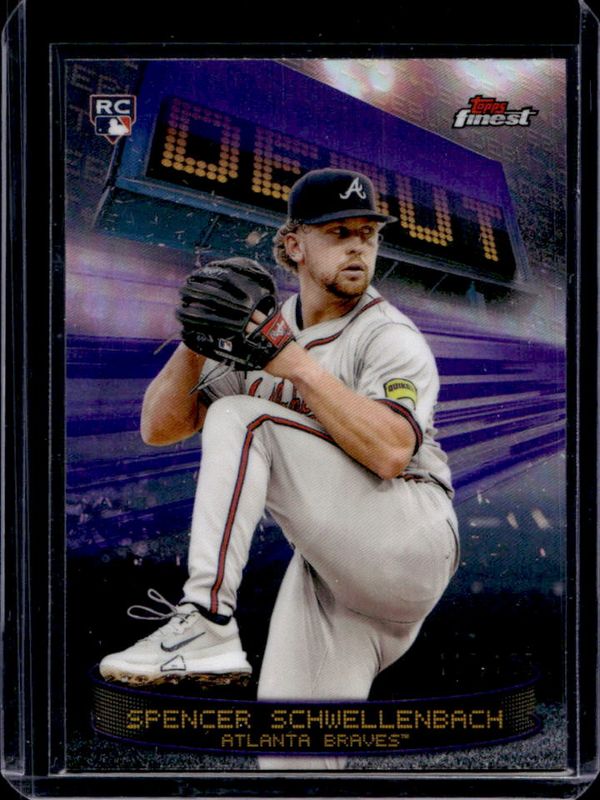 Spencer Schwellenbach 2025 Topps Finest #D-25 Debut - Purple Refractor /125 Rookie RAW
