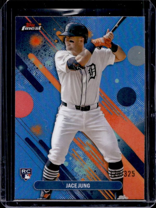 Jace Jung 2025 Topps Finest #29 Base Common - Sky Blue Refractor /325 Rookie RAW