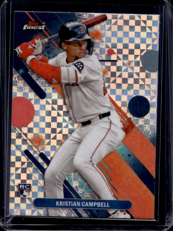Kristian Campbell 2025 Topps Finest #98 Base Common - X-Fractor Rookie RAW