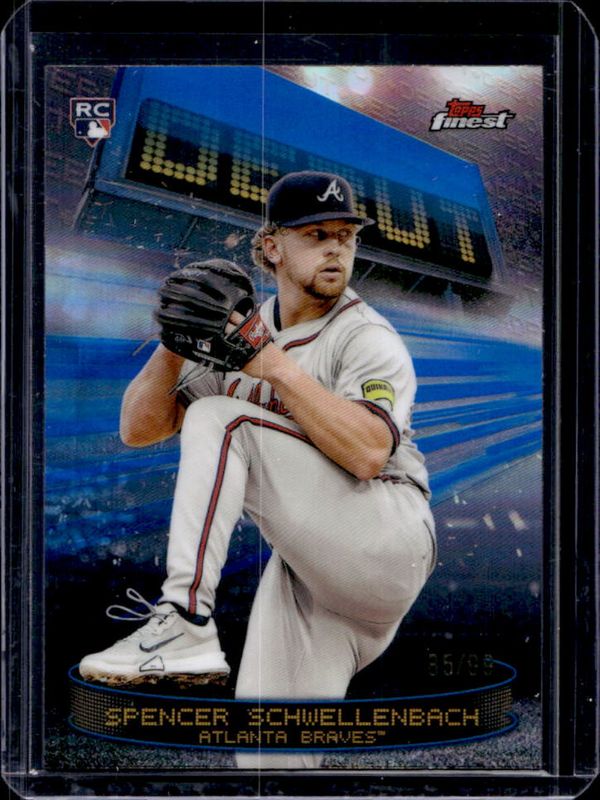 Spencer Schwellenbach 2025 Topps Finest #D-25 Debut - Blue Refractor /99 Rookie RAW