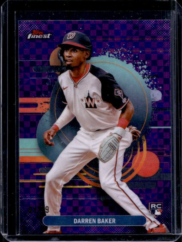 Darren Baker 2025 Topps Finest #156 Base Uncommon - Purple X-Fractor /99 Rookie RAW
