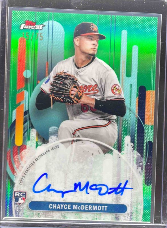 Chayce McDermott 2025 Topps Finest #FA-CMC Finest Autographs - Green Refractor /75 Rookie RAW