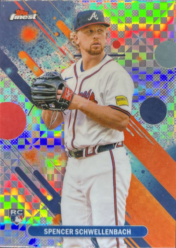 Spencer Schwellenbach 2025 Topps Finest #43 Base Common - X-Fractor Rookie RAW