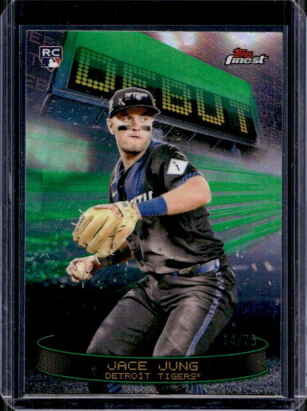 Jace Jung 2025 Topps Finest #D-5 Debut - Green Refractor /75 Rookie RAW