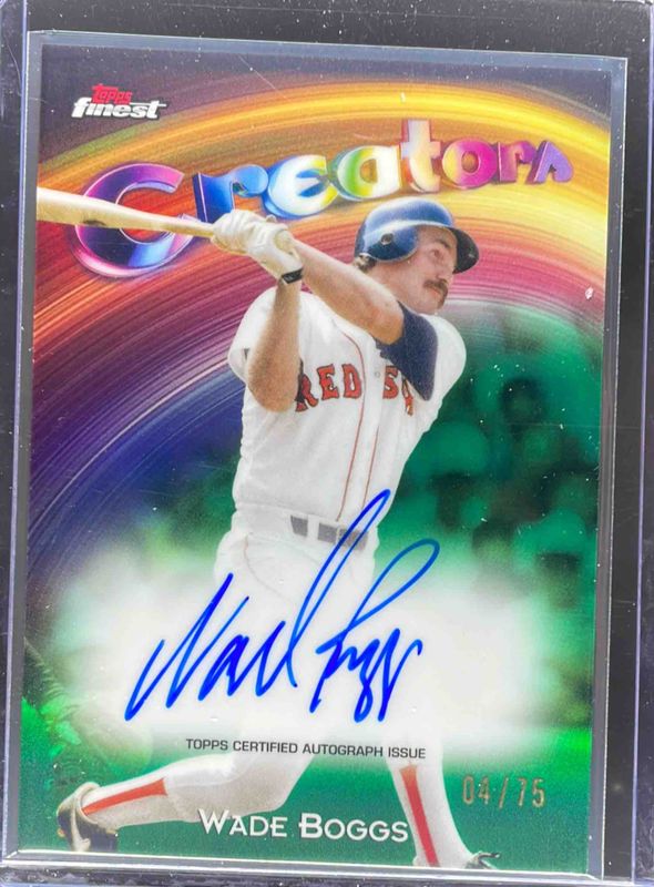 Wade Boggs 2025 Topps Finest #CAV-WB Creators Autographs - Green Refractor /75 RAW