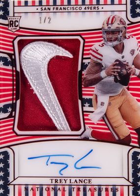 2021 National Treasures #158 Rookie Patch Auto - Stars & Stripes Red Brand Logo /2