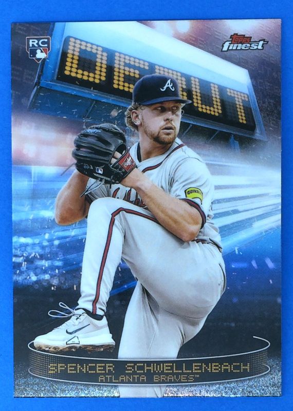 Spencer Schwellenbach 2025 Topps Finest #D-25 Debut - Refractor Rookie RAW