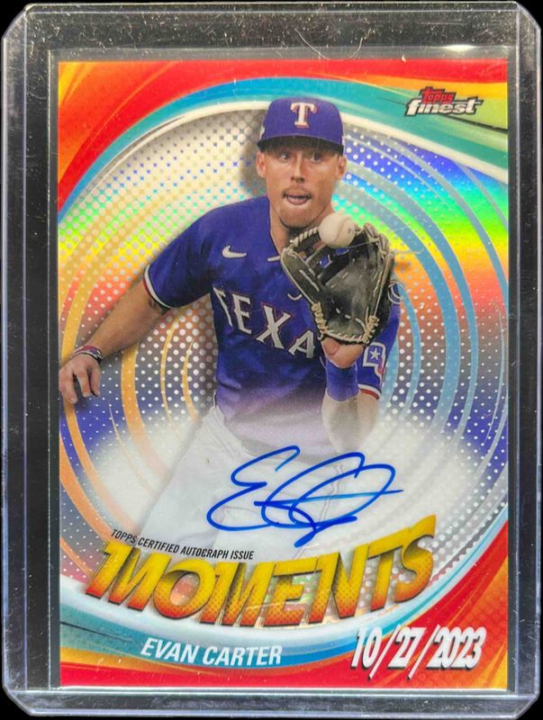 Evan Carter 2025 Topps Finest #FMA-EC Finest Moments Autographs