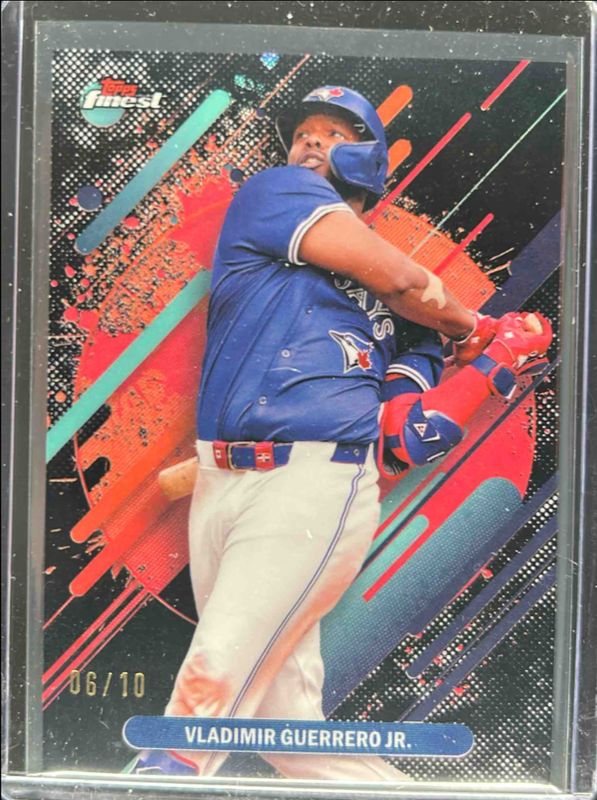 Ronald Acuna Jr. / Vladimir Guerrero Jr. 2025 Topps Finest #235 Base Rare - Black Refractor /10 RAW