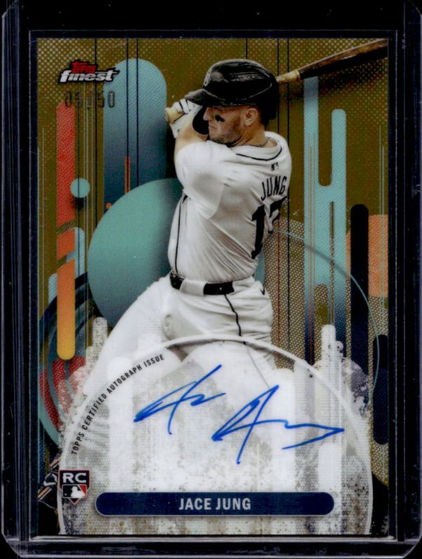 Jace Jung 2025 Topps Finest #FA-JJU Finest Autographs - Gold Refractor /50 Rookie RAW