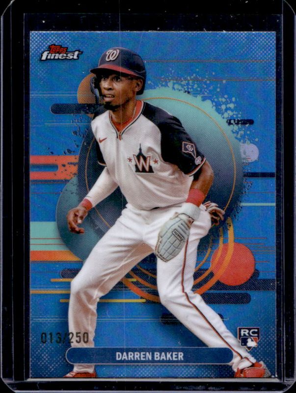 Darren Baker 2025 Topps Finest #156 Base Uncommon - Sky Blue Refractor /250 Rookie RAW