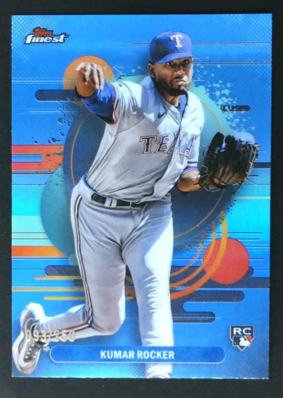 Kumar Rocker 2025 Topps Finest #121 Base Uncommon - Sky Blue Refractor /250 Rookie RAW