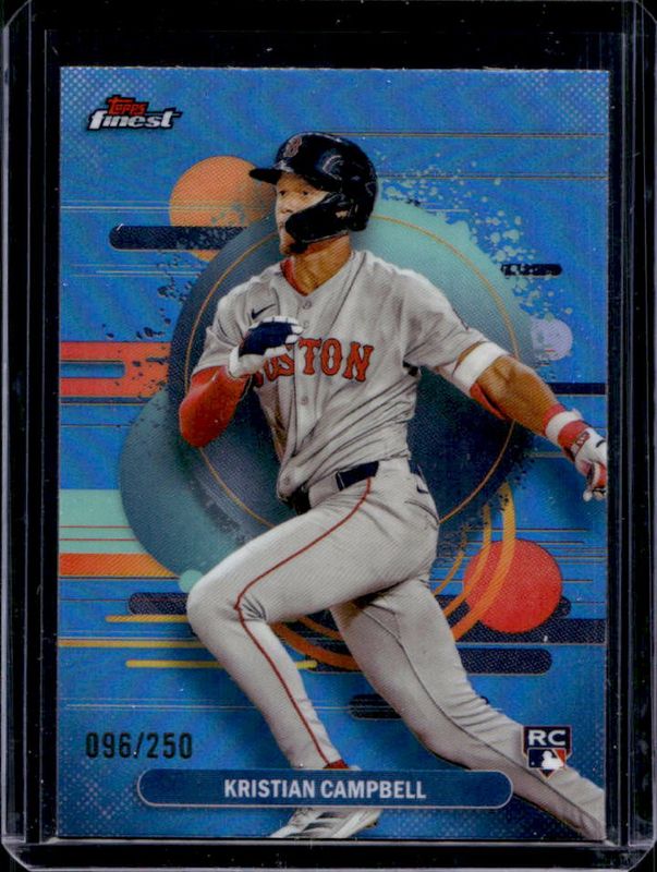 Kristian Campbell 2025 Topps Finest #181 Base Uncommon - Sky Blue Refractor /250 Rookie RAW