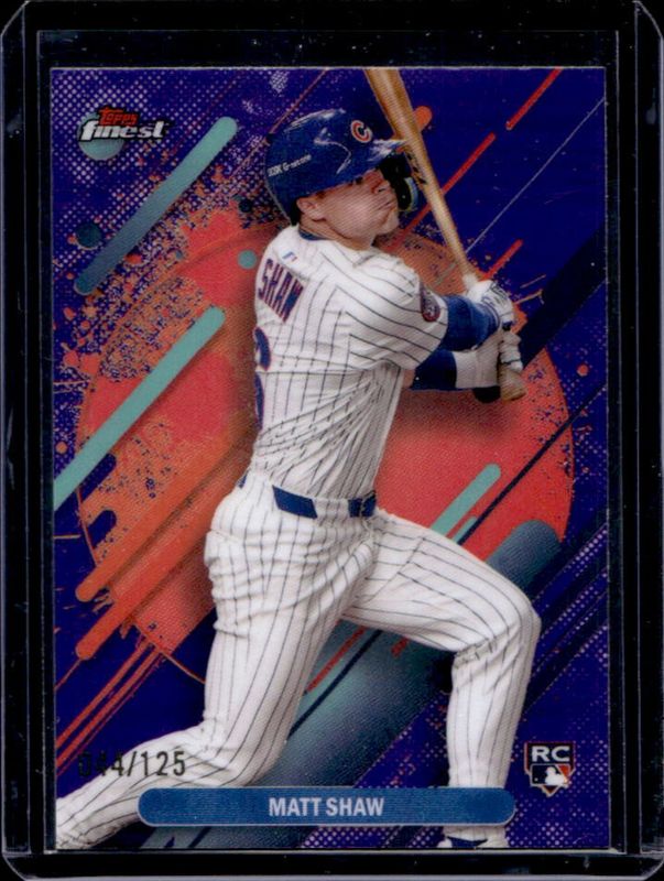 Matt Shaw 2025 Topps Finest #265 Base Rare - Purple Refractor /125 Rookie RAW