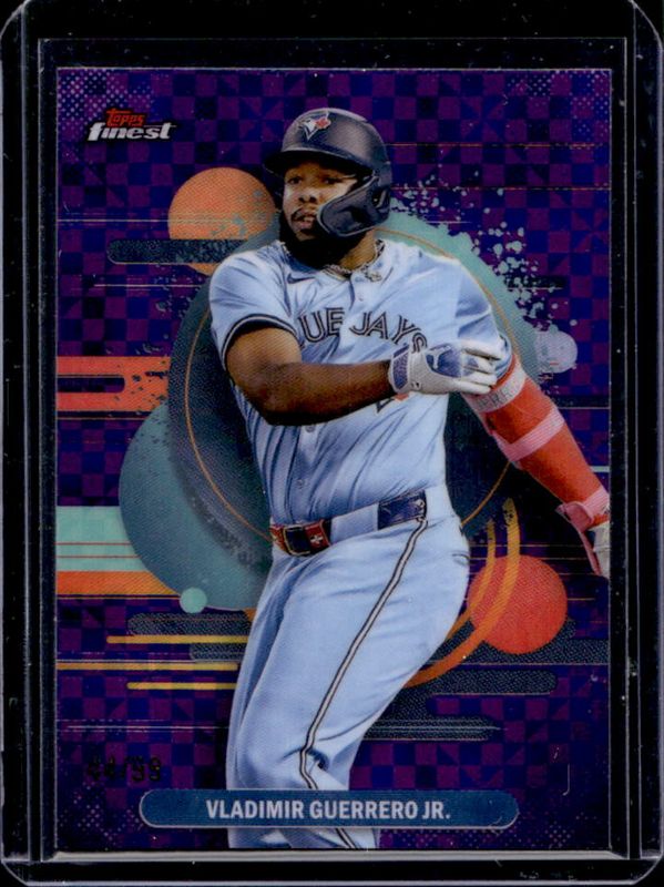 Ronald Acuna Jr. / Vladimir Guerrero Jr. 2025 Topps Finest #106 Base Uncommon - Purple X-Fractor /99 RAW