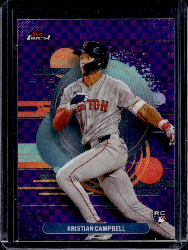 Kristian Campbell 2025 Topps Finest #181 Base Uncommon - Purple X-Fractor /99 Rookie RAW