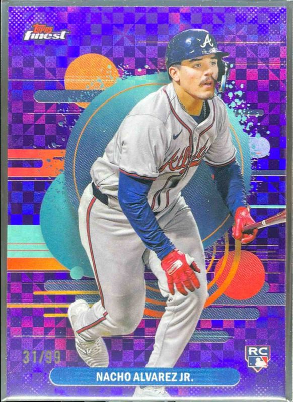Nacho Alvarez Jr. 2025 Topps Finest #140 Base Uncommon - Purple X-Fractor /99 Rookie RAW
