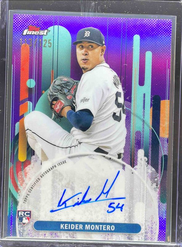 Keider Montero 2025 Topps Finest #FA-KMO Finest Autographs - Purple Refractor /125 Rookie RAW