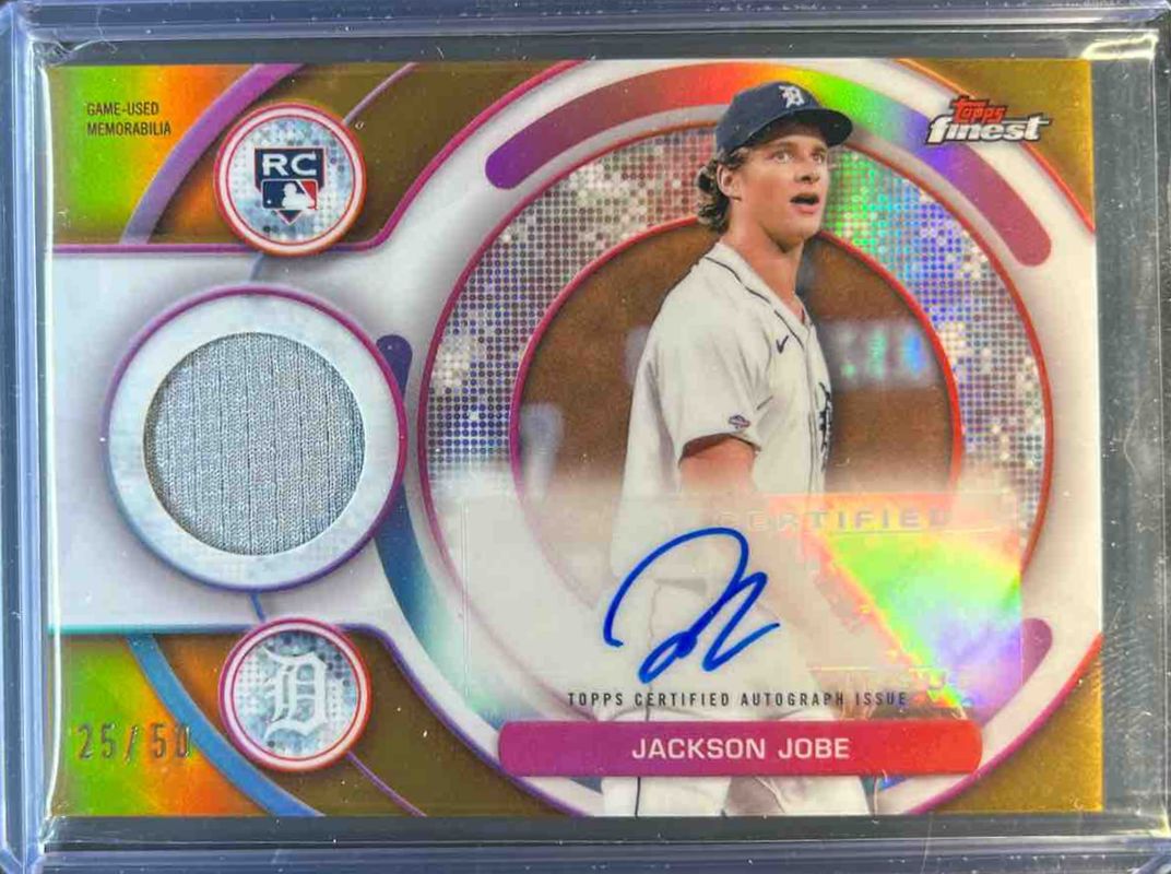 Jackson Jobe 2025 Topps Finest #RAJR-JJ Rookie Autographs Relic - Gold Refractor /50 RAW