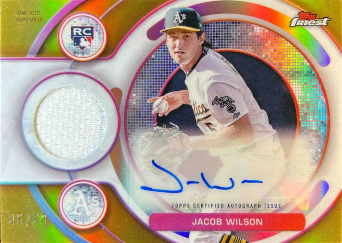 Jacob Wilson 2025 Topps Finest #RAJR-JWI Rookie Autographs Relic - Gold Refractor /50 RAW