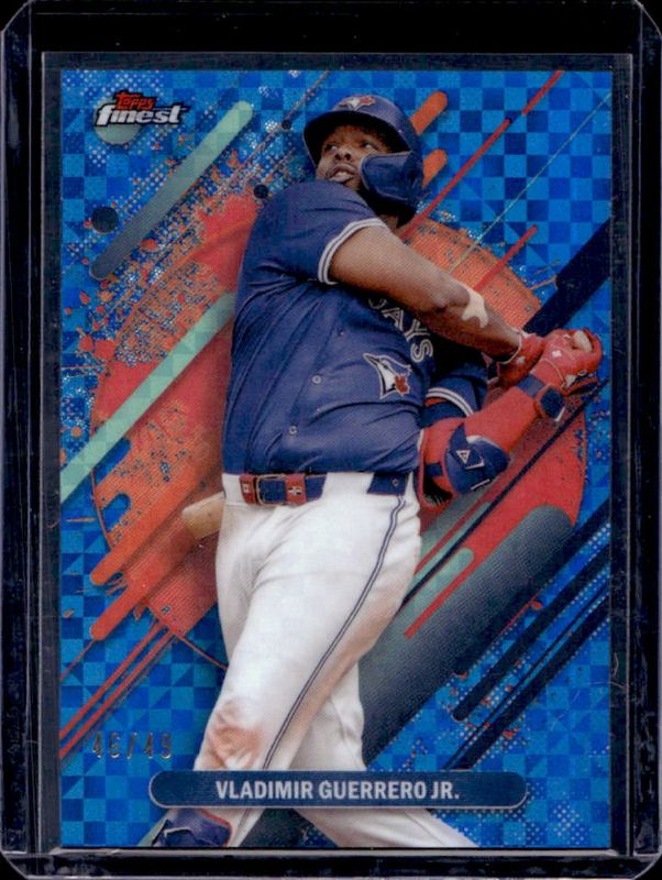 Ronald Acuna Jr. / Vladimir Guerrero Jr. 2025 Topps Finest #235 Base Rare - Blue X-Fractor /49 RAW