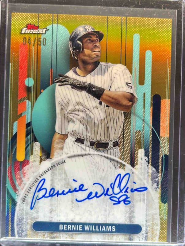 Bernie Williams 2025 Topps Finest #FA-BWI Finest Autographs - Gold Refractor /50 RAW