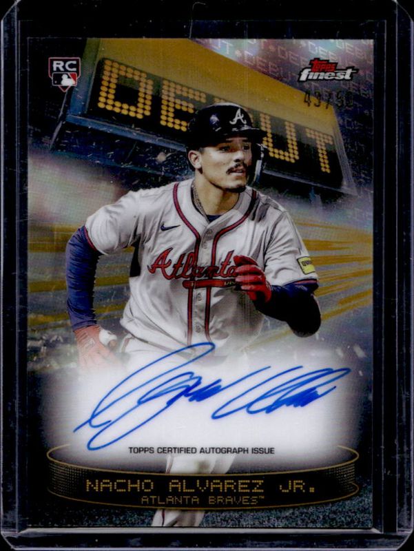 Nacho Alvarez Jr. 2025 Topps Finest #DAV-NA Debut Autographs - Gold Refractor /50 Rookie RAW