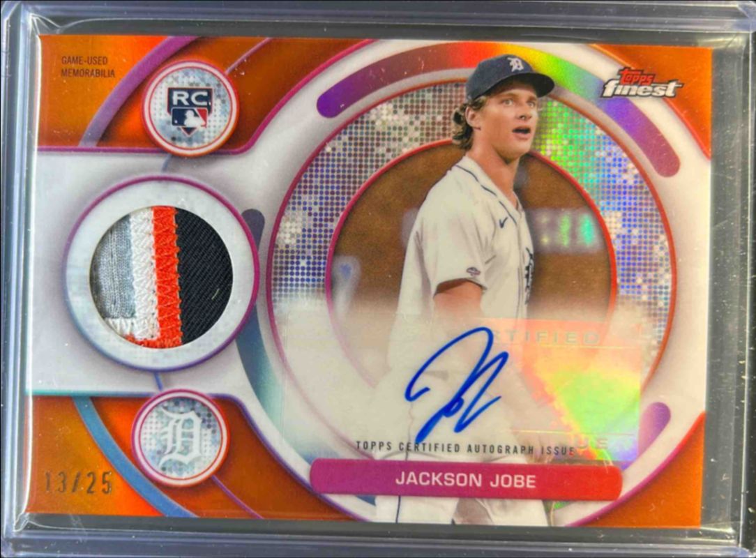 Jackson Jobe 2025 Topps Finest #RAJR-JJ Rookie Autographs Relic - Orange Refractor /25 RAW