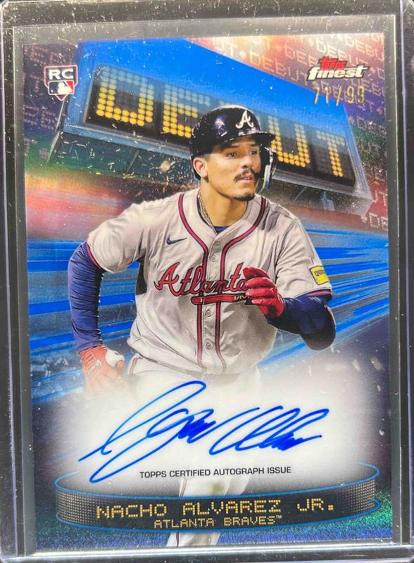 Nacho Alvarez Jr. 2025 Topps Finest #DAV-NA Debut Autographs - Blue Refractor /99 Rookie RAW