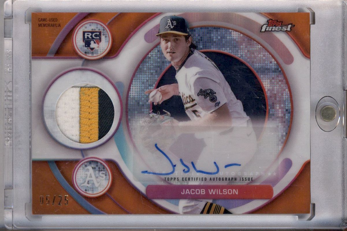 Jacob Wilson 2025 Topps Finest #RAJR-JWI Rookie Autographs Relic - Orange Refractor /25 RAW