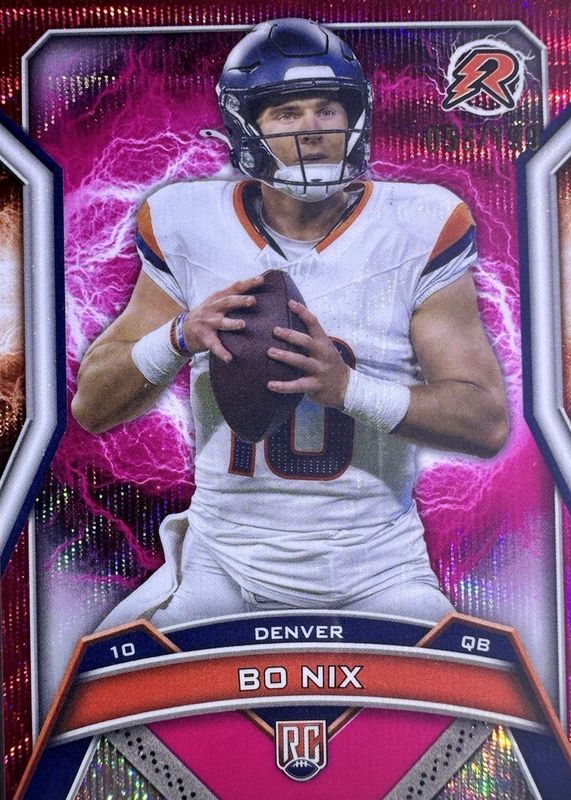 Bo Nix 2024 Topps Resurgence #125 Crimson Surge Refractor /199 Rookie RAW