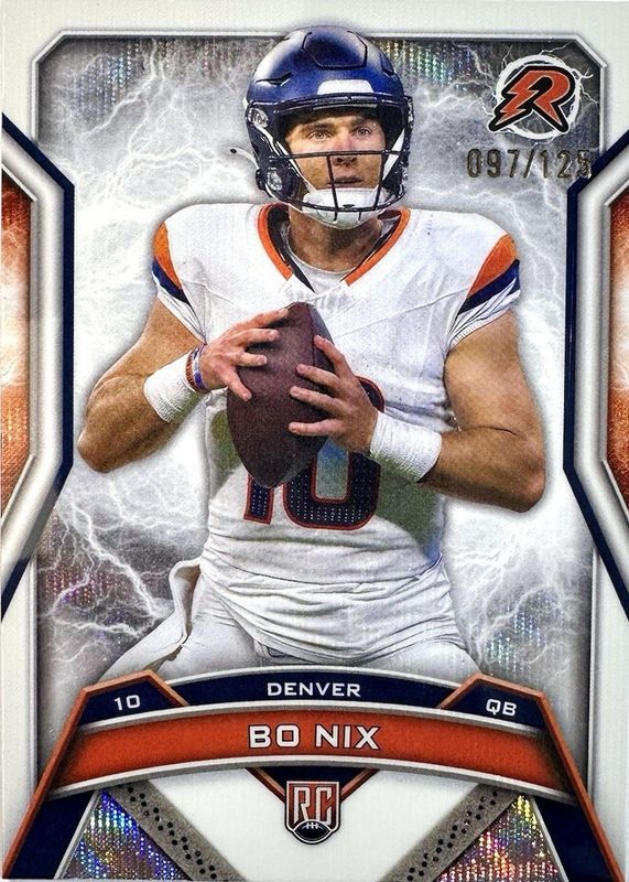 Bo Nix 2024 Topps Resurgence #125 White Surge Refractor /125 Rookie RAW