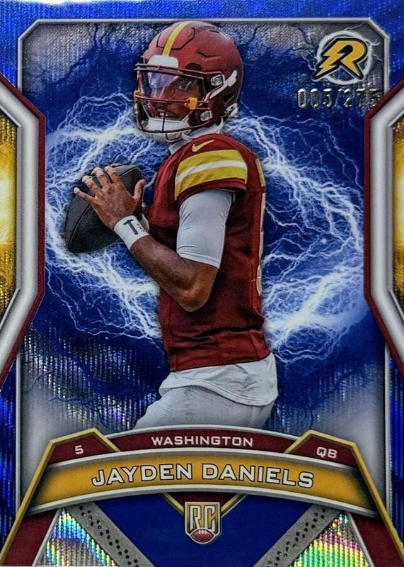 Jayden Daniels 2024 Topps Resurgence #196 Navy Surge Refractor /275 Rookie RAW
