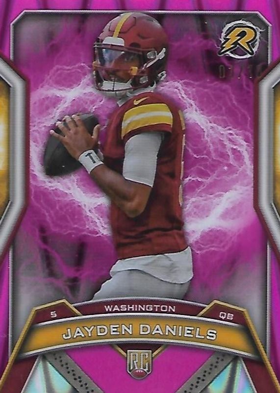 Jayden Daniels 2024 Topps Resurgence #196 Pink Power Surge Refractor /10 Rookie RAW