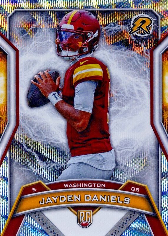 Jayden Daniels 2024 Topps Resurgence #196 Surge Refractor /399 Rookie RAW