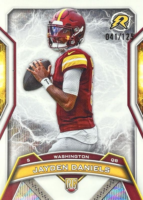 Jayden Daniels 2024 Topps Resurgence #196 White Surge Refractor /125 Rookie RAW