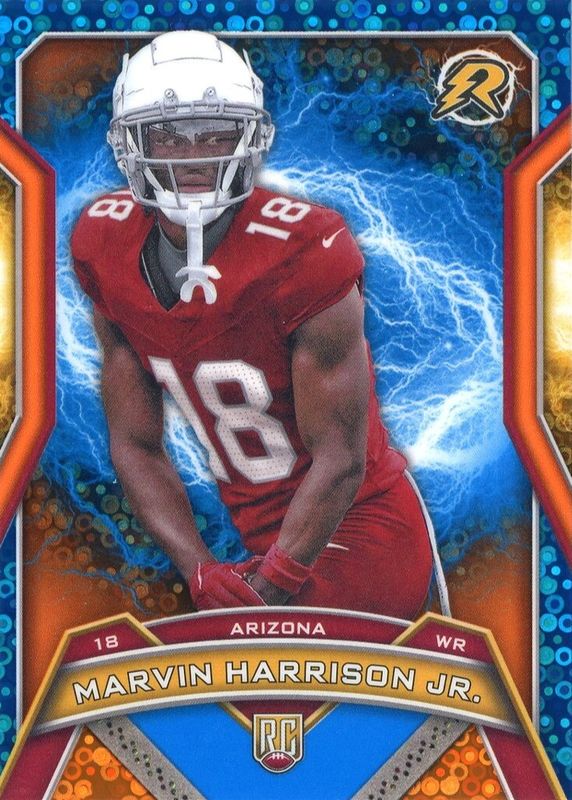 Marvin Harrison Jr. 2024 Topps Resurgence #102 Blue & Orange Spark Refractor Rookie RAW