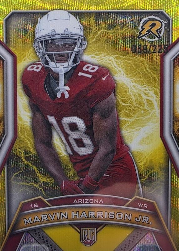 Marvin Harrison Jr. 2024 Topps Resurgence #102 Yellow Surge Refractor /225 Rookie RAW