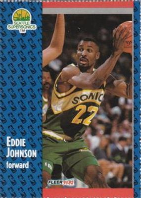 1991 Fleer Seattle SuperSonics Team Sheet SGA #190 Base