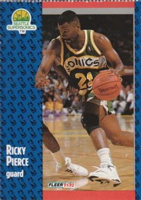 1991 Fleer Seattle SuperSonics Team Sheet SGA #195 Base