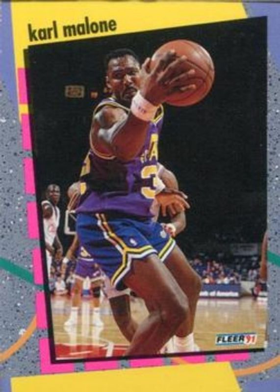 Karl Malone 1991 Fleer #5 NBA Schoolyard Stars Promotional Samples RAW