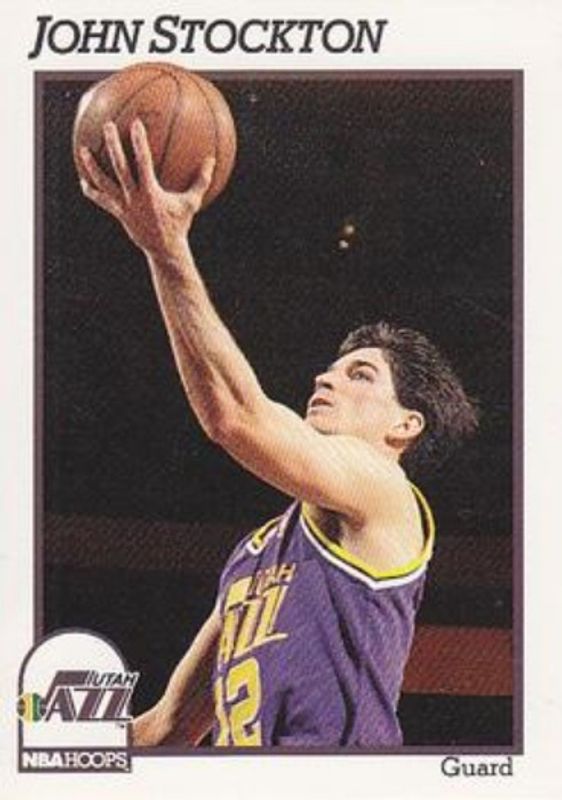 John Stockton 1991 Hoops #212 Base RAW
