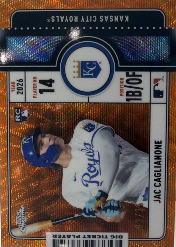 Jac Caglianone 2026 Topps Chrome #BTP-22 Big Ticket Players - Orange ...