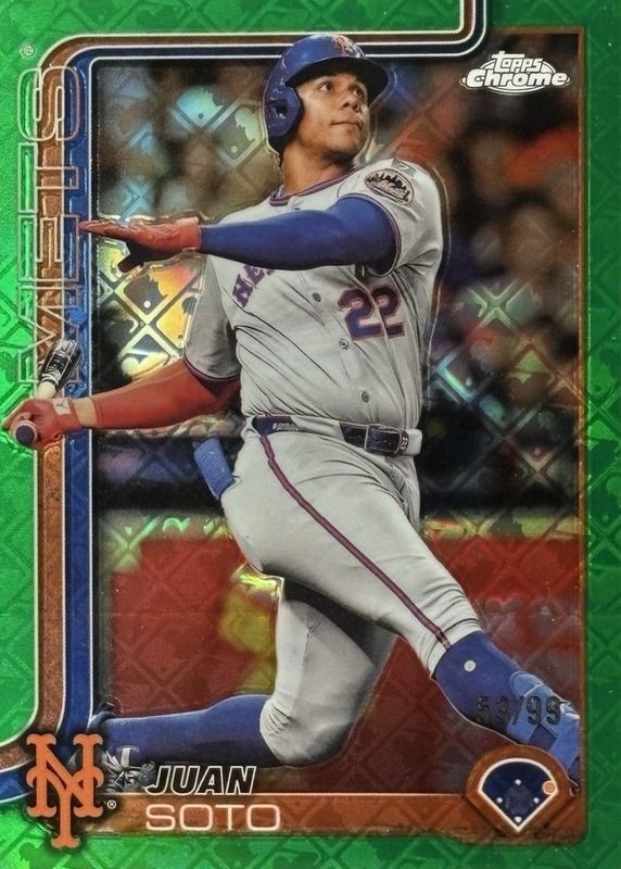 Juan Soto 2025 Topps Chrome Logofractor Edition #200 Green Refractor /99 RAW
