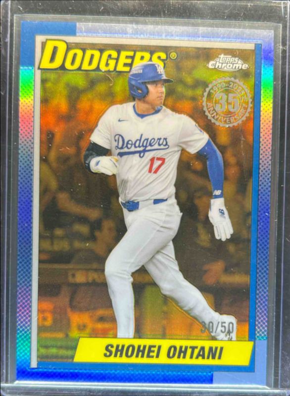 Shohei Ohtani 2025 Topps Chrome Logofractor Edition #90CB-7 1990 Baseball - Gold Refractor /50 RAW
