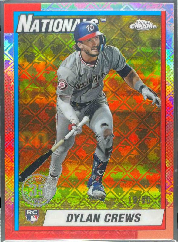 Dylan Crews 2025 Topps Chrome Logofractor Edition #90CB-16 1990 Baseball - Gold Refractor /50 Rookie RAW