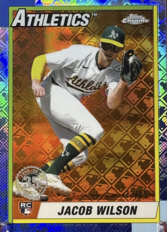 Jacob Wilson 2025 Topps Chrome Logofractor Edition #90CB-18 1990 Baseball - Orange Refractor /25 Rookie RAW