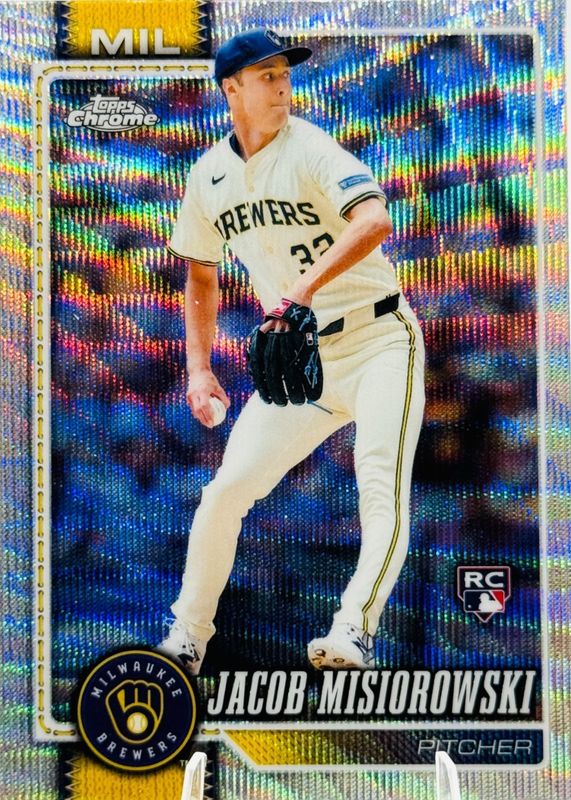 brewers pitcher jacob misiorowski pulled his own limited-edition baseball card 2023 Panini Prizm #108 Milwaukee Jacob Misiorowski buys baseball cards,